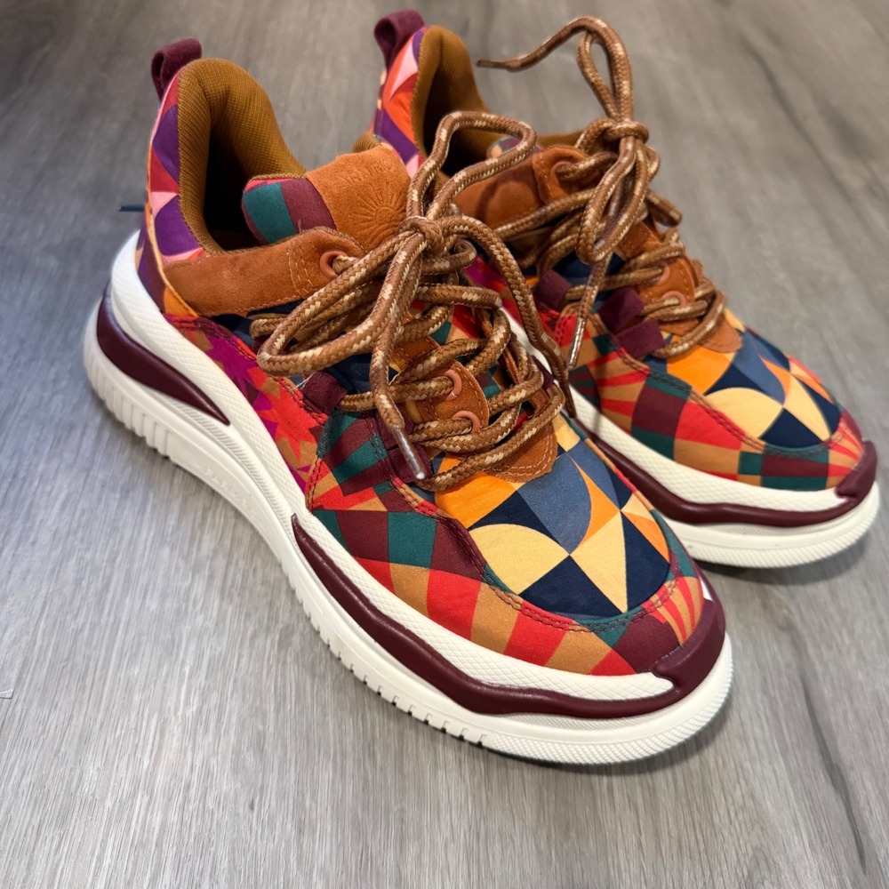 Farm Rio Graphic Scarves Platform Sneakers Multi Color Geometric Womens 7.5